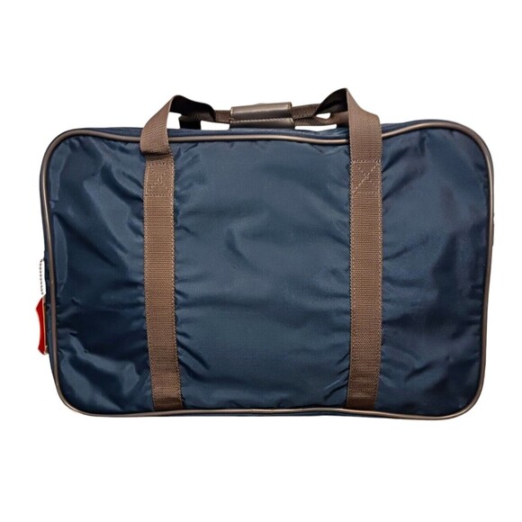 Vintage American Tourister Soft Sided Luggage Carry On Travel Bag Blue Suitcase - Picture 4 of 9